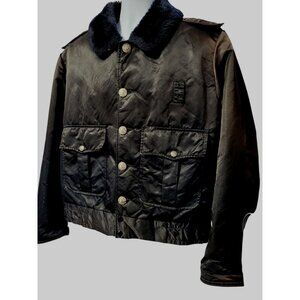 Vintage 70s Horace Small Tuffy Jac Bomber Jacket 42R Black Distressed Police